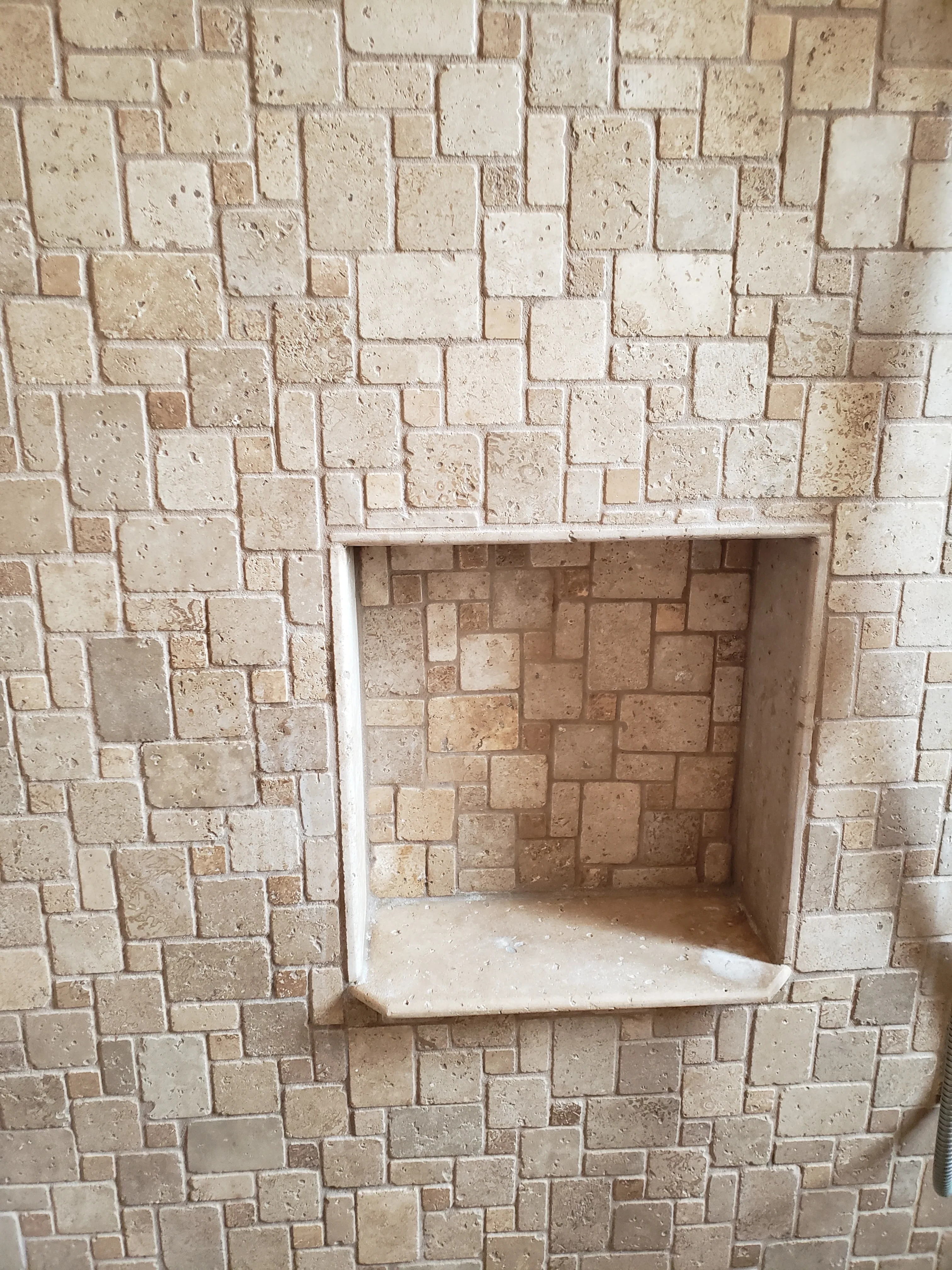 Shower with Stone-Look Tile