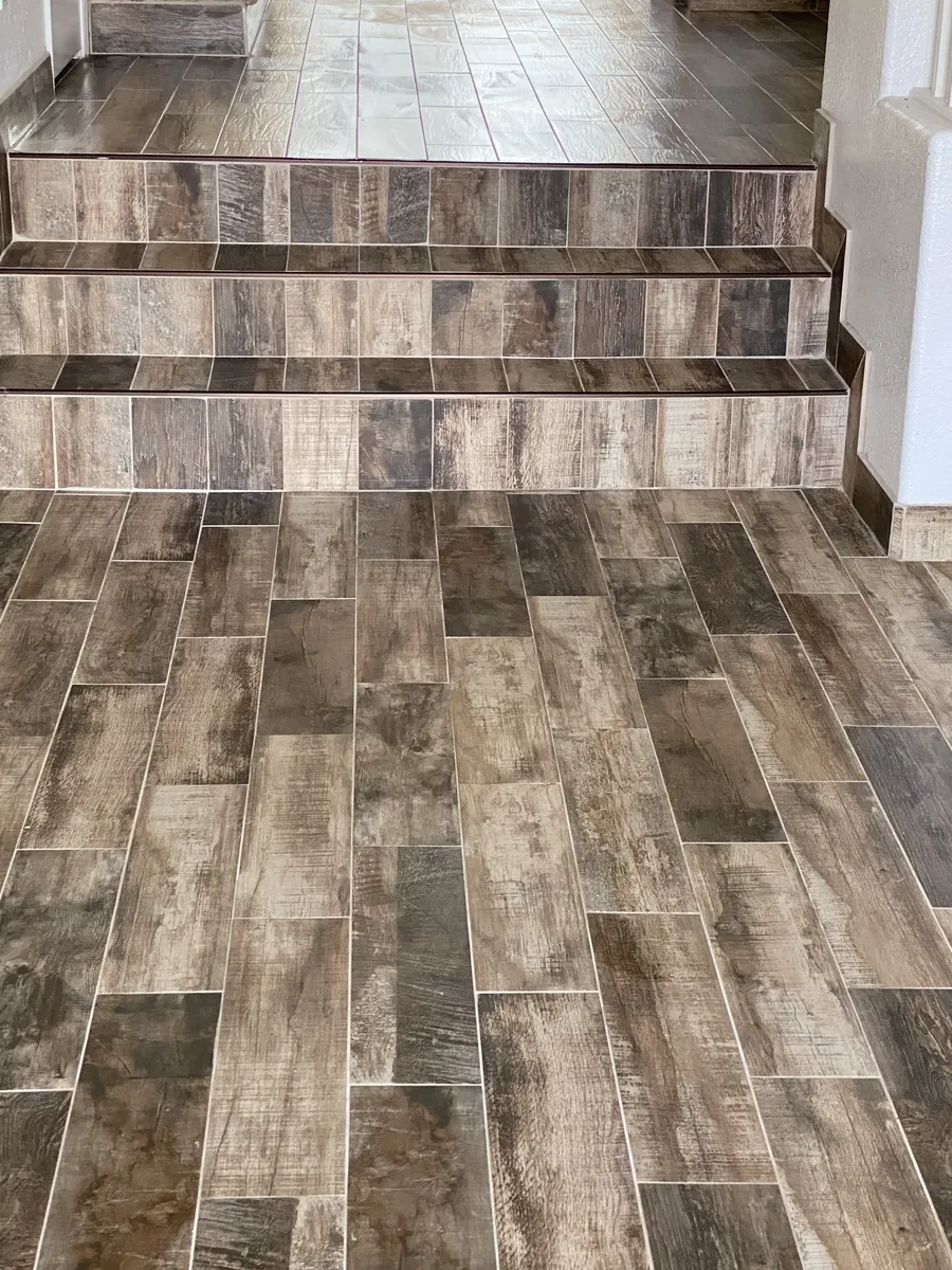 Wood-Look Hallway Tile Wood-Look Porcelain Tile in Hallway | Albaner Tile and Stone Phoenix